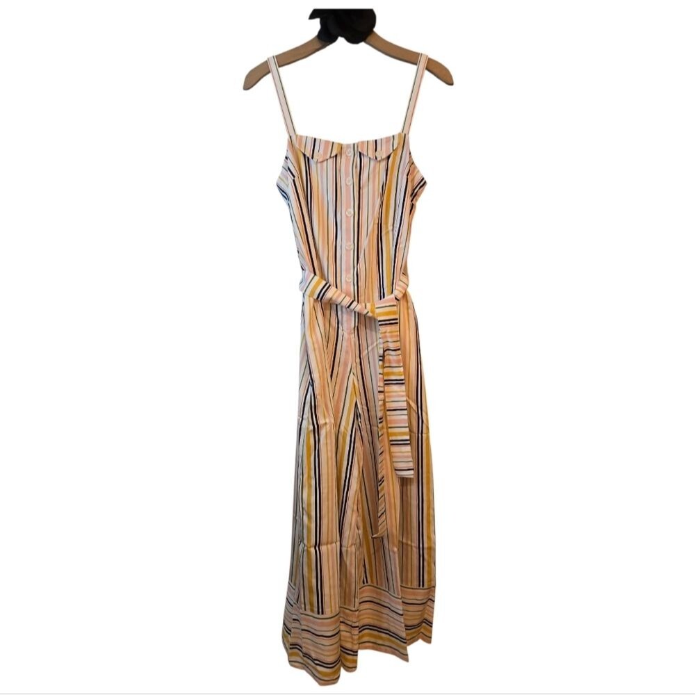 Maeve by Anthropology Easy Sleeveless Shirting Jumpsuit Size XS NWT Preppy